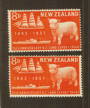 NEW ZEALAND 1957 75th Anniversary of the Export of Frozen Meat 8d Red. Two different flaws around the 1882 as listed by CP. - 74
