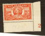 NEW ZEALAND 1936 Health Lifebuoy 1d Red. Corner stamp with Plate 2. - 74747 - UHM