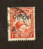 NEW ZEALAND 1935 Pictorial Official 1d Kiwi. Perf 13.5 x 14. Short perfs at the top. - 74752 - Used