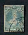 NEW ZEALAND 1855 Imperf Full Face Queen 2d Blue. Four good margins. Fine corner cancel. - 74810 - FU