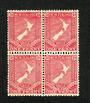 NEW ZEALAND 1923 1d Map. Block of 4 with flaw on the E in the lower right stamp. Top two stamps very lightly hinged. - 74830 - M