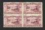 NEW ZEALAND 1898 Pictorial 9d Reddish Purple. Third Local Issue on Cowan Watermarked Paper. Perf 14. Block of 4. Light hinge rem