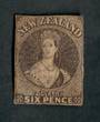 NEW ZEALAND 1855 Full Face Queen 6d Black-Brown. Davies Print (SG 41). Only the second unused example I have seen. Much original