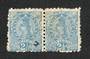 NEW ZEALAND 1882 Victoria 1st Second Sideface 2½d Blue. Pair with adverts in purple-red. - 75066 - VFU