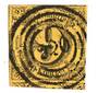THURN & TAXIS Southern District 1852 Definitive 9k Black on orange-yellow. Four full margins. Postmark heavy. - 75503 - Used