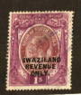 SWAZILAND 1925 Geo 5th Revenue 1/- Violet and Purple. - 76126 - Used