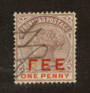 TRINIDAD 1887 Victoria 1st Fee 1d Lilac and Red. Major error. Bar missing on the F. Unlisted. Spectacular. - 76128 - Used