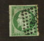 FRANCE 1853 Definitive 5c Deep Green on bluish. Excellent margins. Small numeral cancel 3472 Valenciennes nicely placed. From th