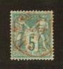 FRANCE 1876 Definitive 4c Bluish Green. Type 1. Letter 'N' under the 'B'. From the collection of A L Jenkin. - 76219 - VFU