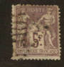 FRANCE 1877 Definitive 5fr Lilac on pale lilac. Type 2. Letter 'N' under the 'U'. - 76224 - Used