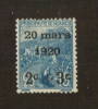 MONACO 1920 Marriage of Princess Charlotte 2c+3c on 25c+15c Blue. - 78911