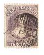 NEW ZEALAND 1862 Full Face Queen 3d Brown-Lilac. Perf 13 at Dunedin . Part Otago and bars cancel. - 79100 - Used