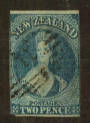 NEW ZEALAND 1863 Full Face Queen 2d Dull Deep Blue. Thick soft white paper. No Watermark Imperf. Nice looking copy. Cut square