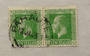 NEW ZEALAND Postmark Masterton PAHAUTEA. J Class cancel on pair of Geo 5th. Complete strike. 13/1/25. - 79282 - Postmark