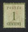 ALSACE and LORRAINE 1870 Definitive 1c Olive-Green. Points of the net downwards. Official reprint.
