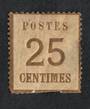 ALSACE and LORRAINE 1870 Definitive 25c Brown. Points of the net downwards. Official reprint.
