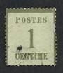 ALSACE and LORRAINE 1870 Definitive 1c Olive-Green. Points of the net upwards. Genuine copy.